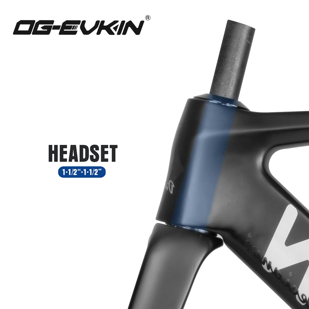 Cadre de route en carbone AERO noir OG-EVKIN Routage interne du câble Jante de vélo V-Brake BB86 700C QRx100m/130mm Cadre de cadres de vélo