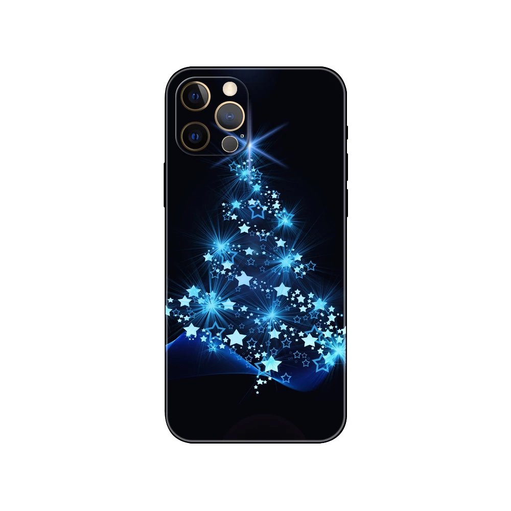 Christmas and New Year ，phone case for iphone，14 2020se 6 6s 7 8 plus x 10 XR XS 11 12 13 mini pro MAX soft black tpu back cover