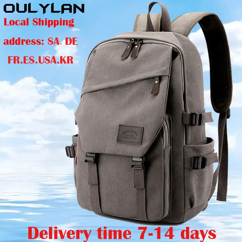 Oulylan Boy Gril Large Capacity Backpack Men Laptop Backpacks 15.6 Oxford Solid High School Bags Teen College Student Backpack