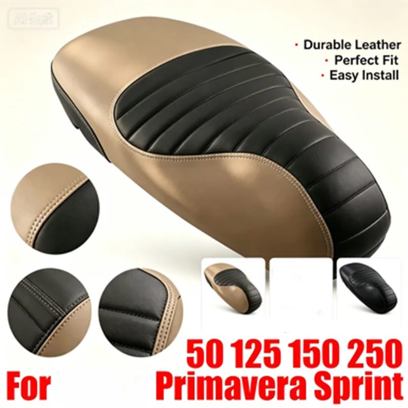For Vespa Primavera Sprint 50 125 150 250 Accessories Leather Thickened Sponge Seat Cushion Insulation Seat Cover Protector