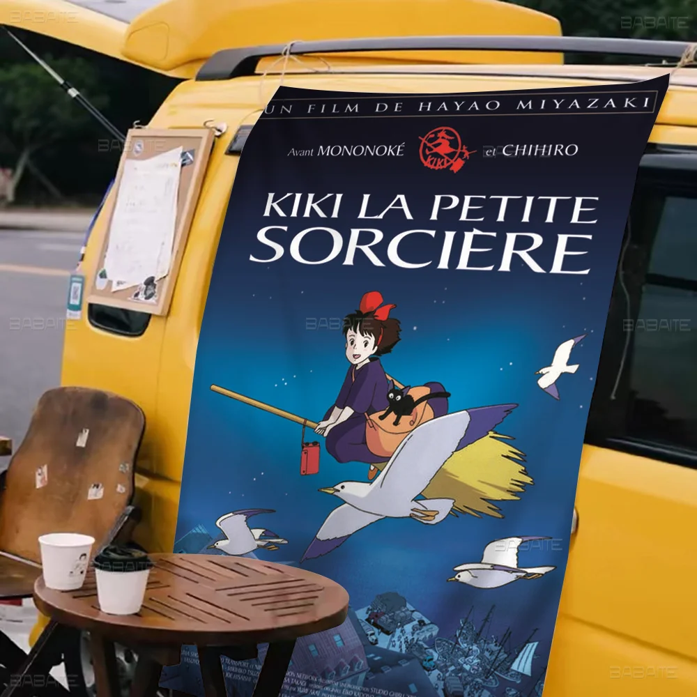 K-Kikis D-Delivery S-Service Anime Movie High End Quality Banner Printing Artistic Atmosphere Style Camping Flag