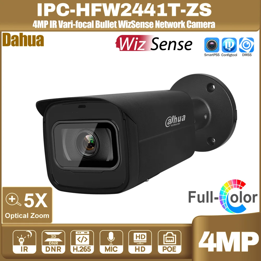 داهوا 4MP 5X فاري البؤري عدسة الأمن حماية رصاصة Wizsense كاميرا شبكة مراقبة IPC-HFW2441T-ZS المدمج في هيئة التصنيع العسكري IR البحث الذكي جديد