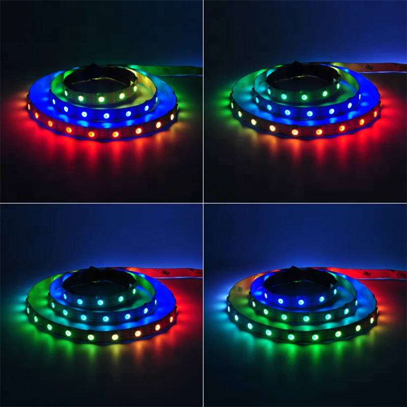 Ws2811 ws2812b ws2813 ws2815 pixel led streifen individuell adressierbar ic 144 rgb voll farbig 30/60/pixel/led band licht