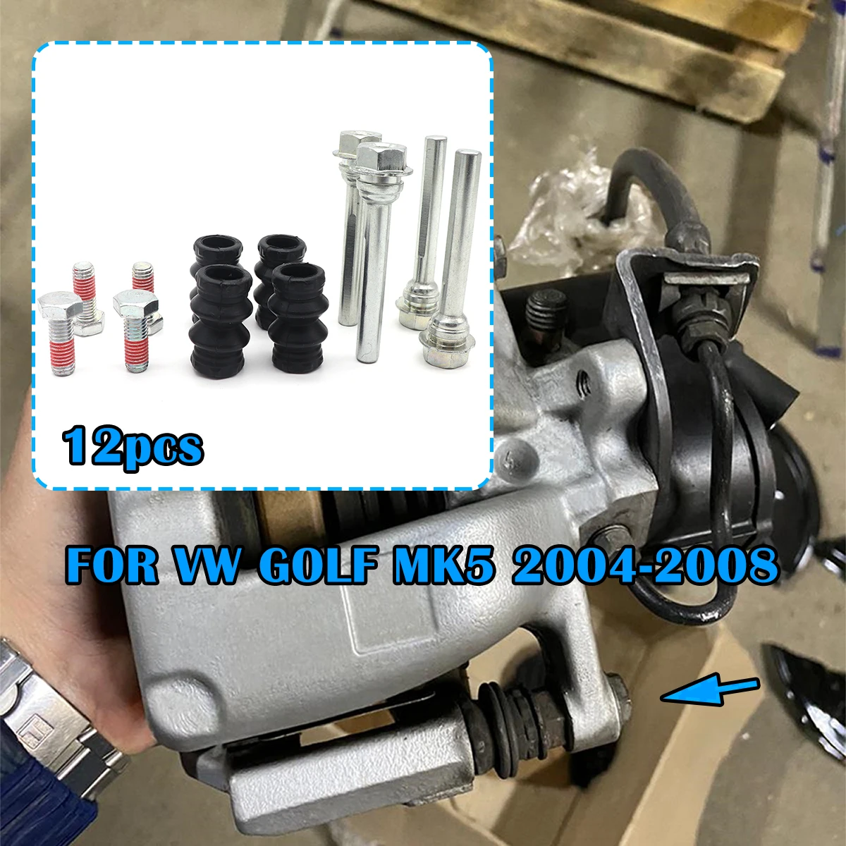 

Rear Brake Caliper Cylinder Slider Guide Pin FOR VW GOLF MK5 2004 2005-2008 For Disc Housing Bolts Rubber Bushing Boot Seal Kit