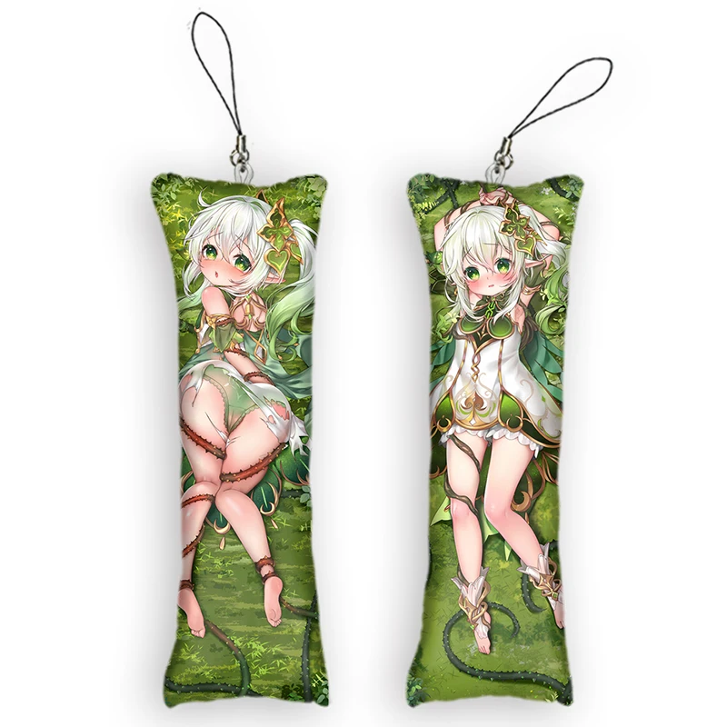 Nahida Dakimakura  Mini Keychain Cute Anime KeyChain Small Pillow Decoration Pendant Otaku Gift Backpack Pendants