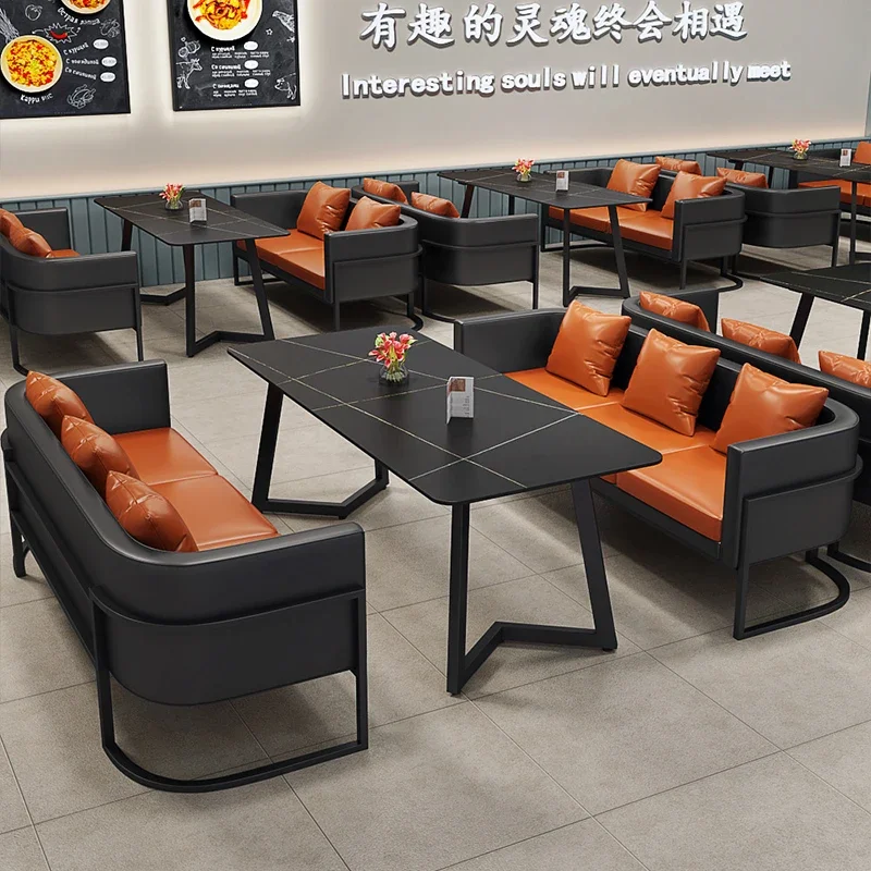 

Bar Clear Bar BBQ Shop Commercial Cafe Western Restaurant Music Dining Bar Bistro Sofa Card Seat Table and Chair Combination
