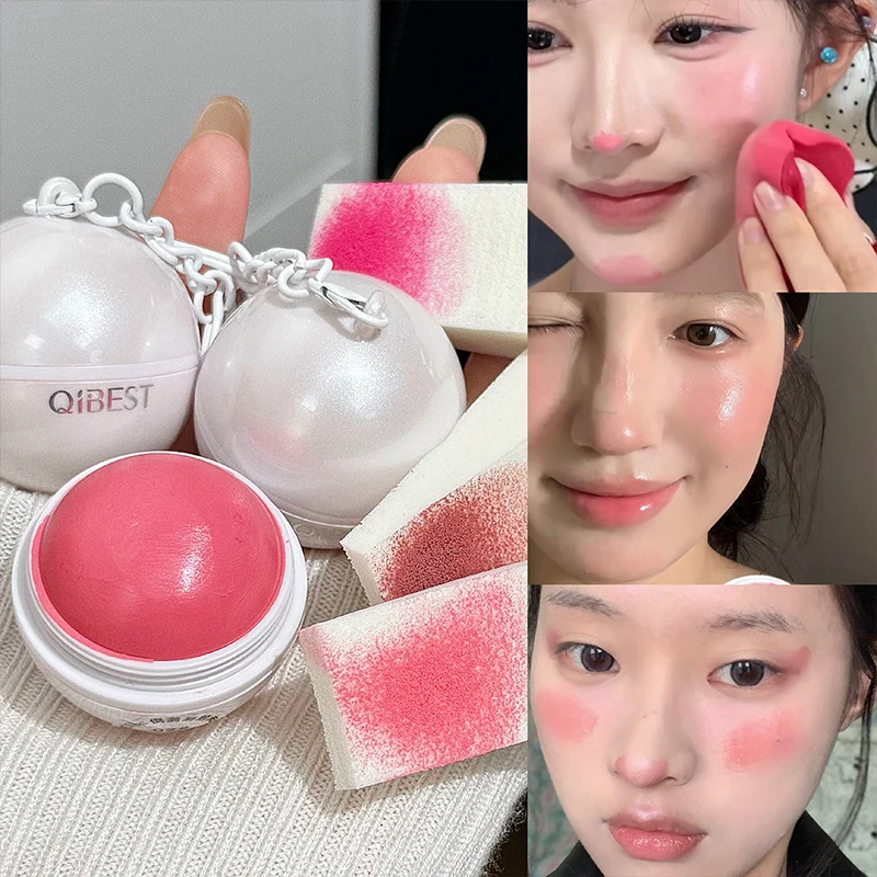 QIBEST 3 Colors Dual-use Lip And Cheek Balm Blush Fruity Cheek Color Natural Rosy Flush Lipstick Portable Glow Makeup For Women