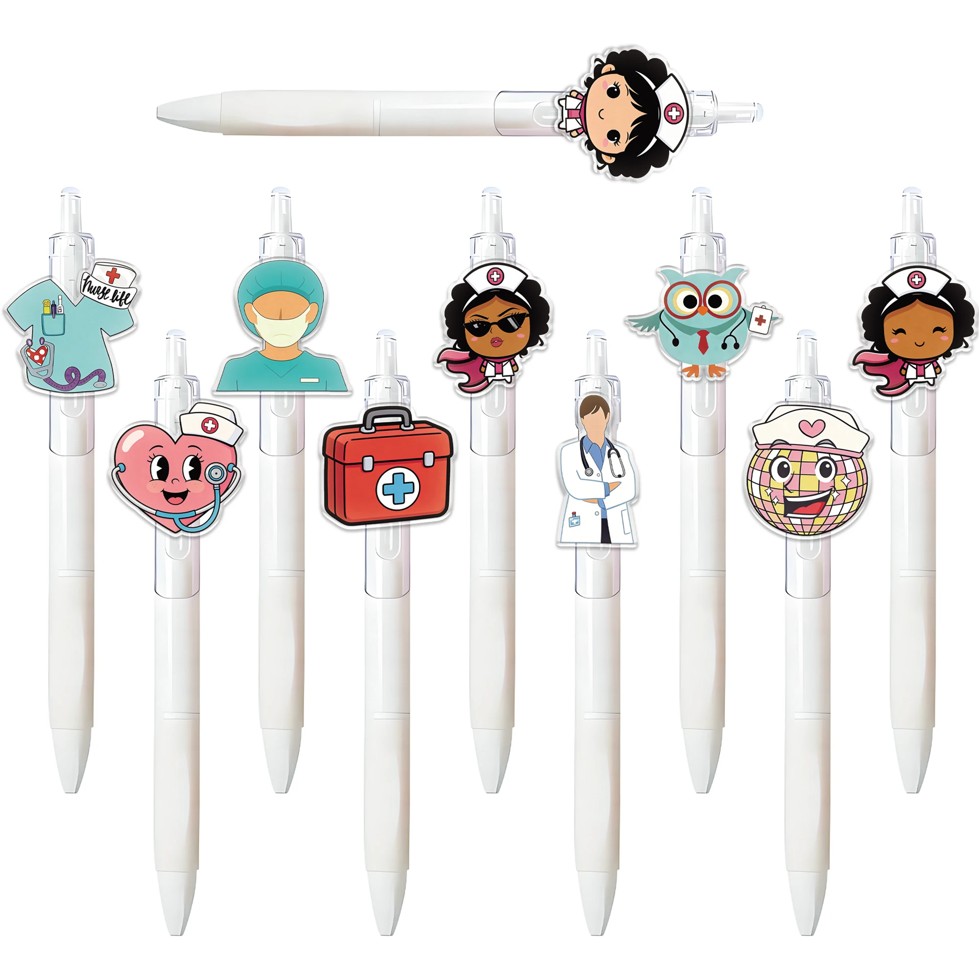 10PCS medical theme ballpoint pen nurse doctor pattern gel pen random pattern