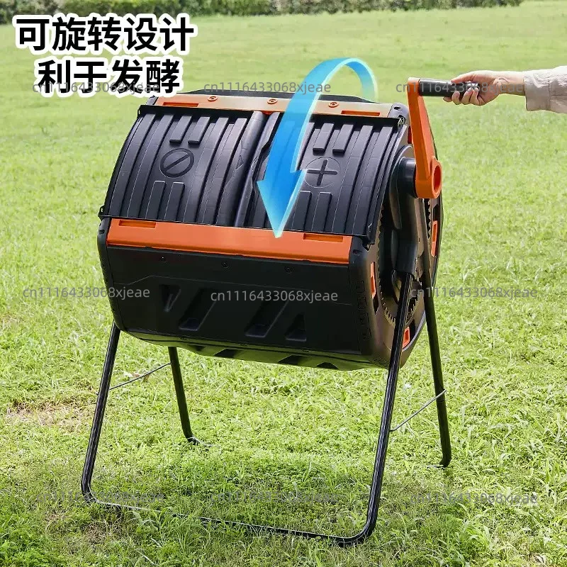 For Rotating Drum Compost Bin Large Capacity Food Waste Fermentation Box For Household Garden Deciduous Leaf Composting