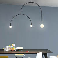 Italian chandelier Black Gold Pendant Iron U Line minimalist lamp Dining Room Designer kitchen island lighting design lighting