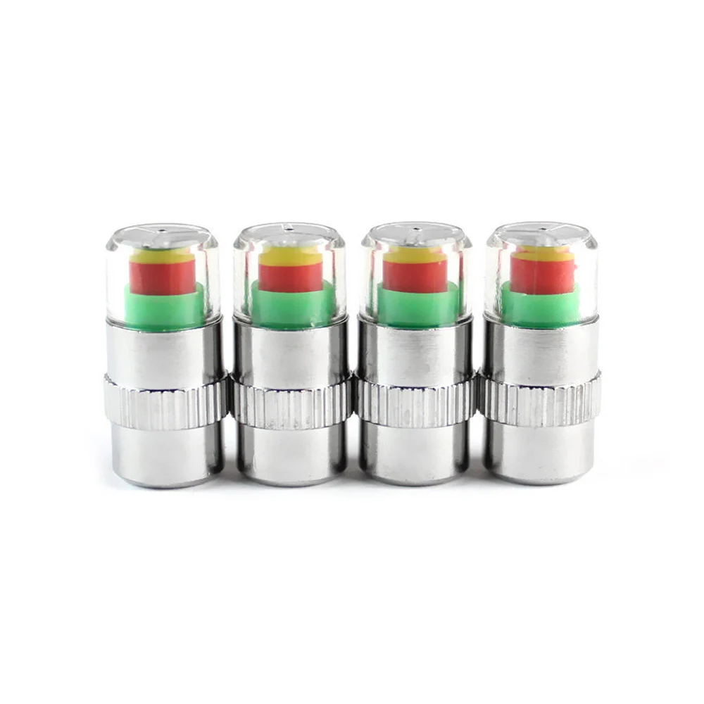 

2.4PSI Pressure 4PCS Car Auto Tire Pressure Monitor Tire Gage Alert Sensor Indicator Valve Caps 100% Brand New and High Quality