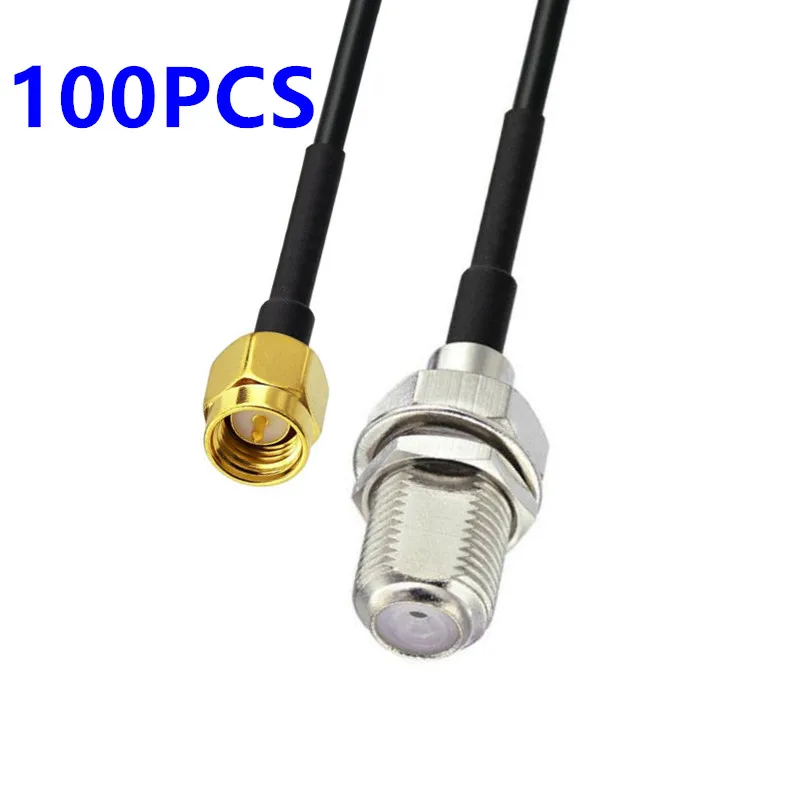 

100PCS F TV Female Jack bulkhead to SMA Male Plug Straight RF Jumper pigtail Cable RG174 10CM 15CM 20CM 30CM 50CM