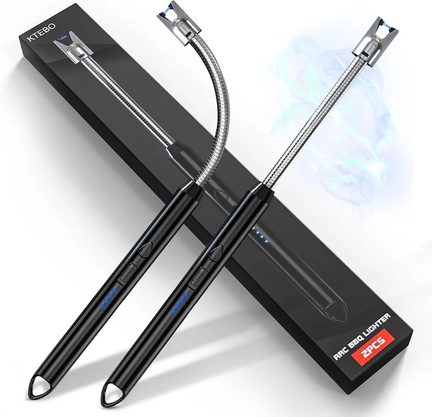 

Plasma Arc Electric Lighter 2-Pack, USB Rechargeable, Windproof for Candles & Outdoor Use
