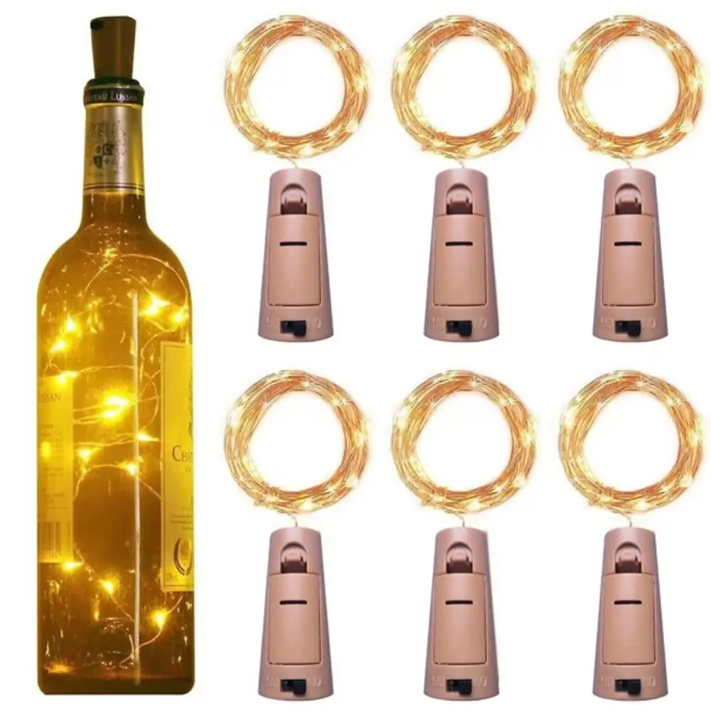 

Generic Colored Bottle Stopper Lamp Copper Waterproof Wine Bottle Lamp Landscape Lights Wedding Party