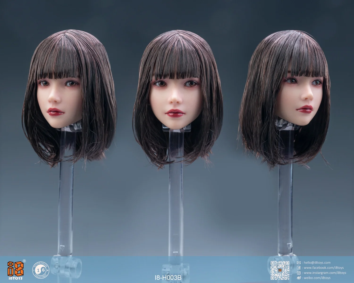 I8TOYS I8-H003B 1/6 Yuki Tête D'oeil Mobile Sculpter Tête De Greffe De Cheveux Modèle Carimplanté Fit 12 "Corps De Figurine D'action De Soldat Féminin