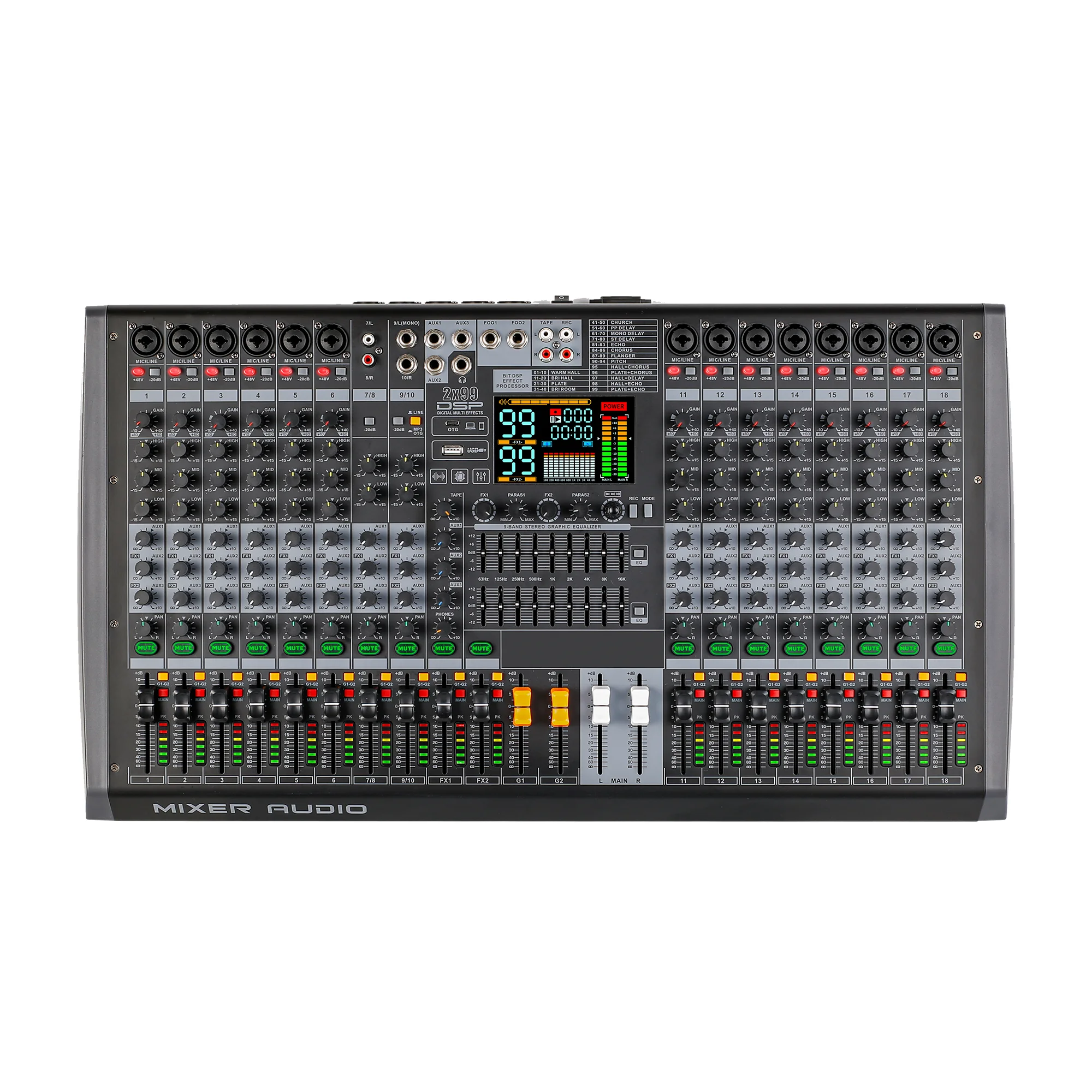 FSWIRI 10/14/18-channel Professional mixer audio Bluetooth U disk 48V Phantom Power Source USB recording,dj mixer