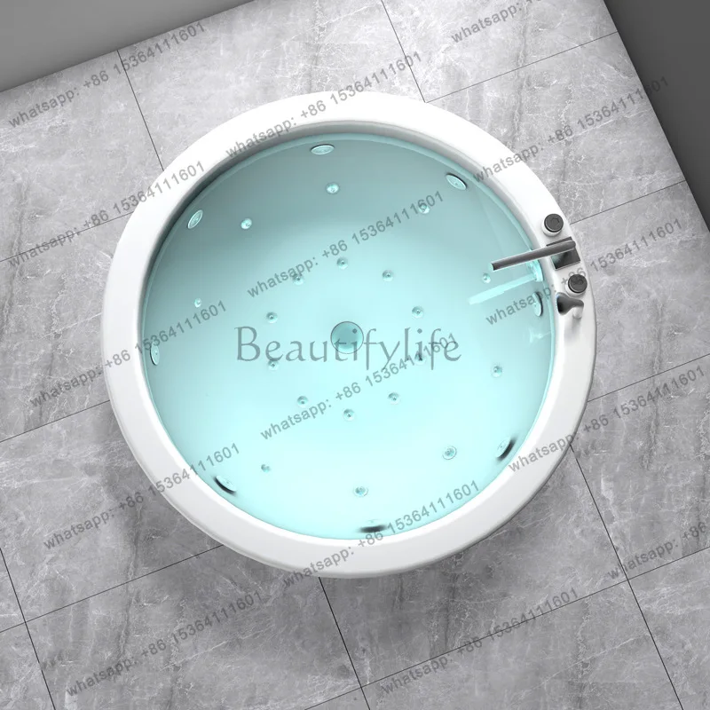 Double large round cylinder thermostatic hotel Jacuzzi Household independent round acrylic bathtub