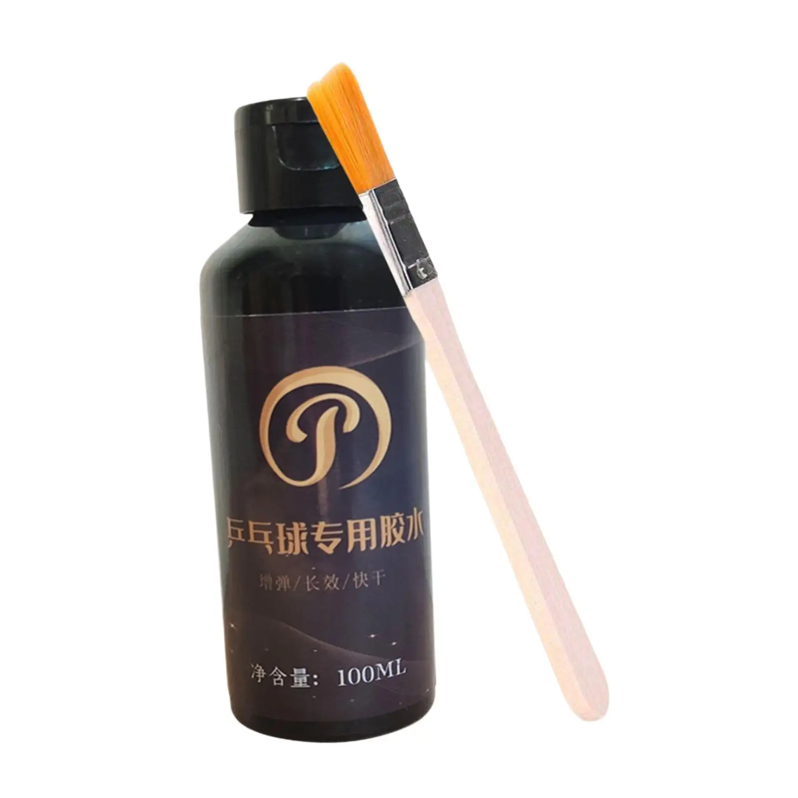100ml Table Tennis Racket Glue Fast Drying Elastic Bond with Brush for Paddle Rubber Control and Reuse