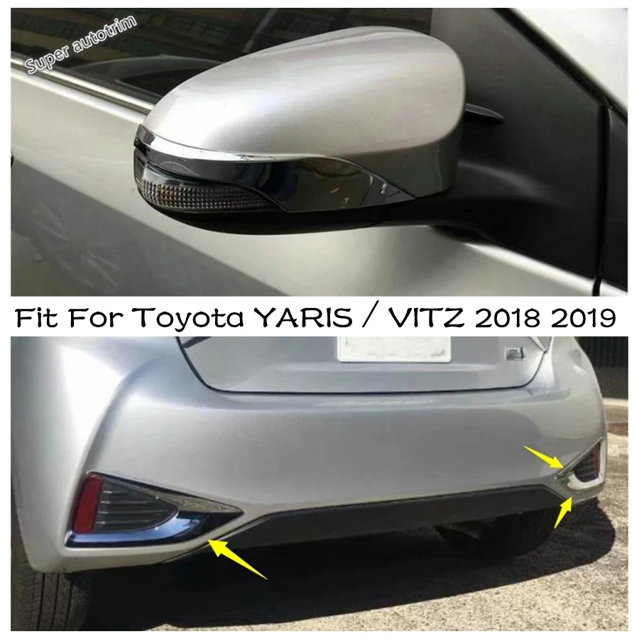 

Rear Fog Lights Lamps Frame / Rearview Mirror Cover Trim Fit For Toyota YARIS / VITZ 2018 2019 ABS Chrome Accessories Exterior