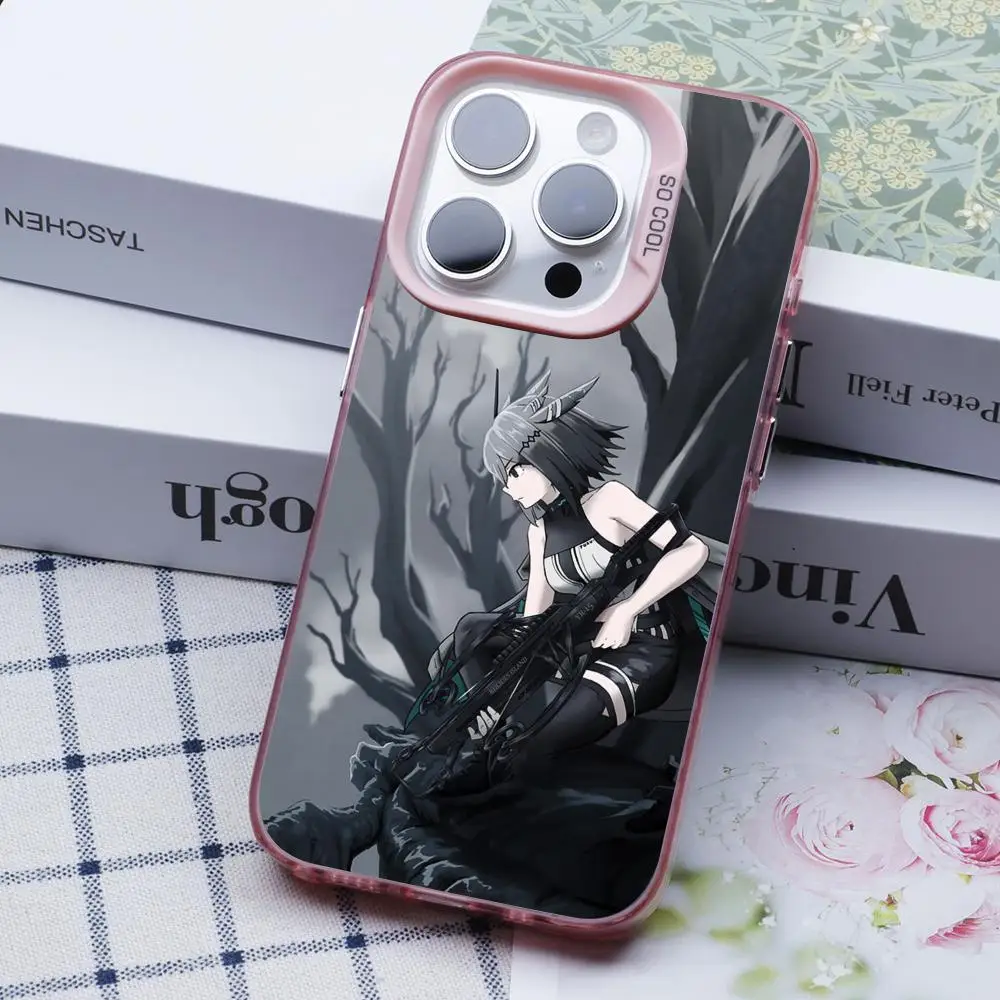 

Arknights Greythroat Pink Translucent Mobile Phone Case for iPhone 17 16 15 14 13 12 11 X XR XS Air Pro Max Plus Colorful Cover