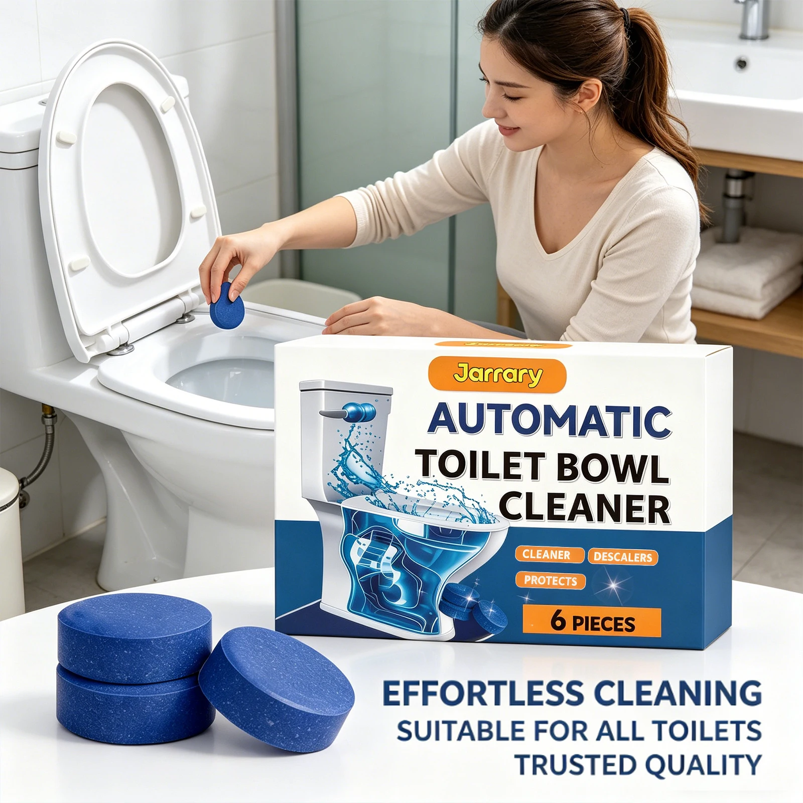 

﻿Automatic Toilet Cleaner Removing Urinary Scale Reducing Odors Long-Lasting Fragrance Freshing Toilet Cleaning Tablet Descaler