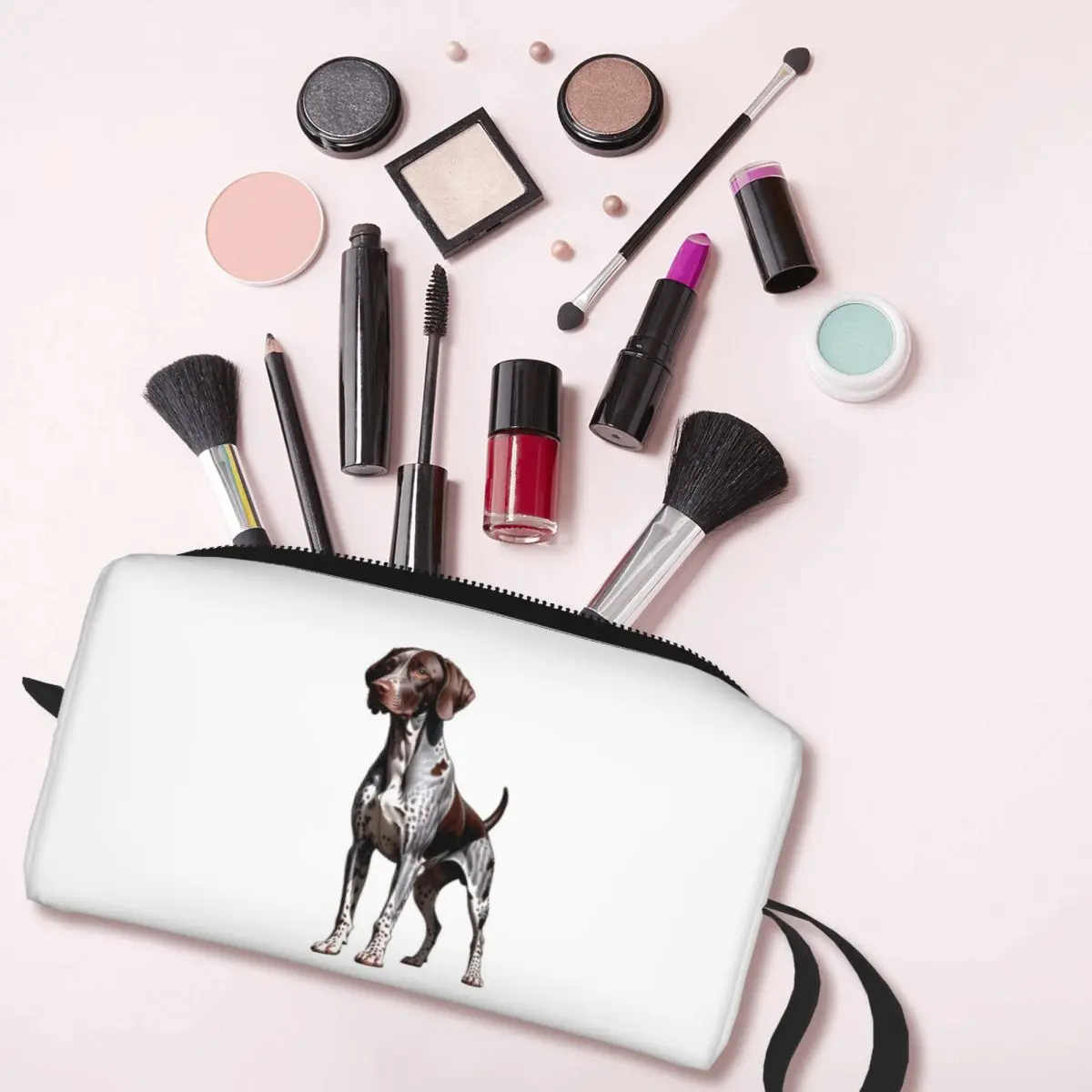 German Shorthaired Pointer Dog Bone And Paw Pencil Case for Students Pen Box Pencil Bag Stationery Supplies Women Cosmetic Bag view 3