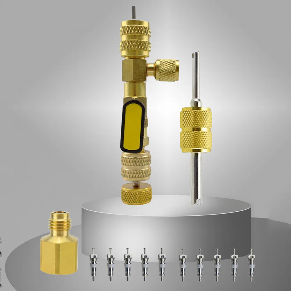 バルブコア銅ナットバルブコア取り外しツール R410 R32 真鍮アダプターリムーバー取り付けエアコン修理ツール