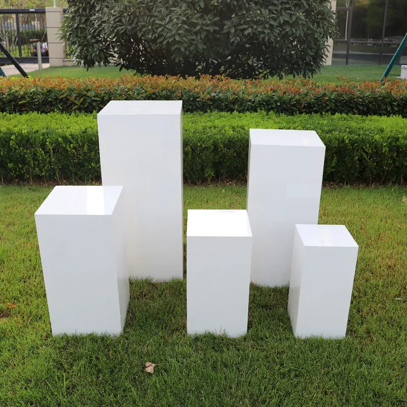 3/5pcs Cube Cylinder Pedestal Display stands White Art Decor Cake Rack PlinthsPillars for DlY Wedding Decorations Holiday