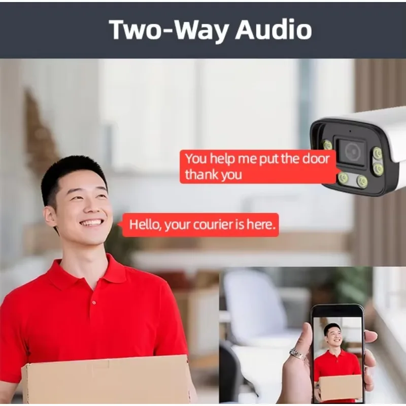 5MP HD الملونة IP رصاصة واي فاي كاميرا IR-CUT السيارات التبديل في يوم وليل CCTV مراقبة في الهواء الطلق اتجاهين كاميرات الصوت #2