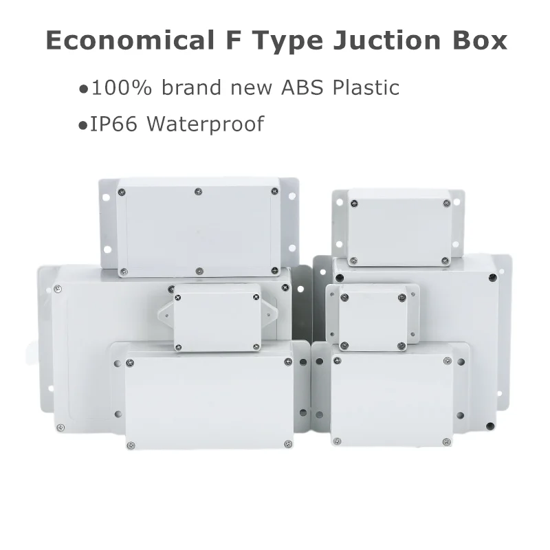 Ecomonical F Series of ABS Plastic Waterproof Electrical Juction Box Outdoor Indoor Usage With Ear Monitoring Power Botton Case