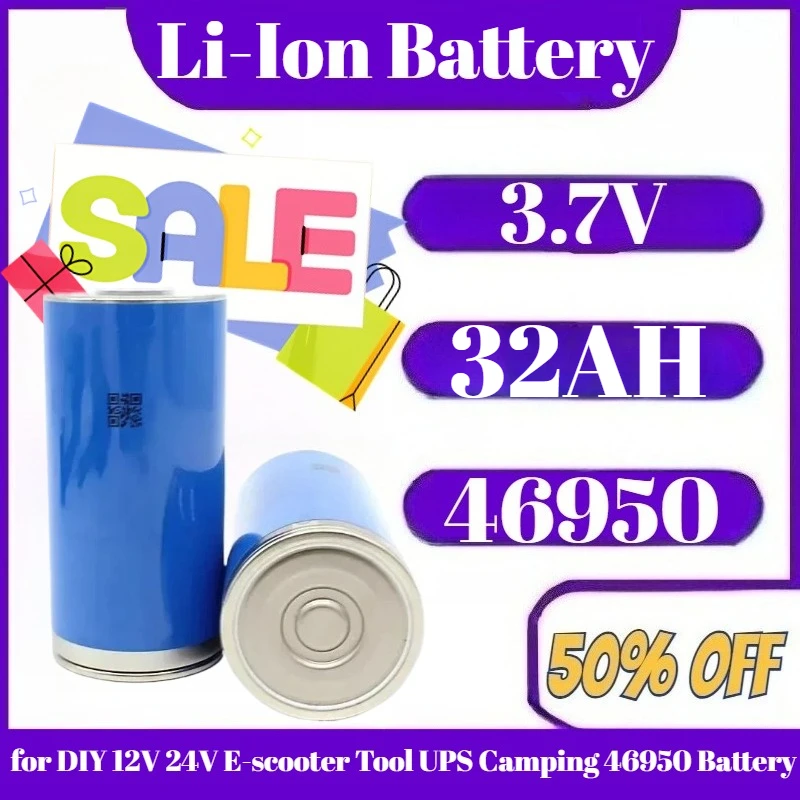 

46950 3.7V 32AH Lithium Battery for DIY 12V 24V E-scooter Tool UPS Camping 46950 Battery