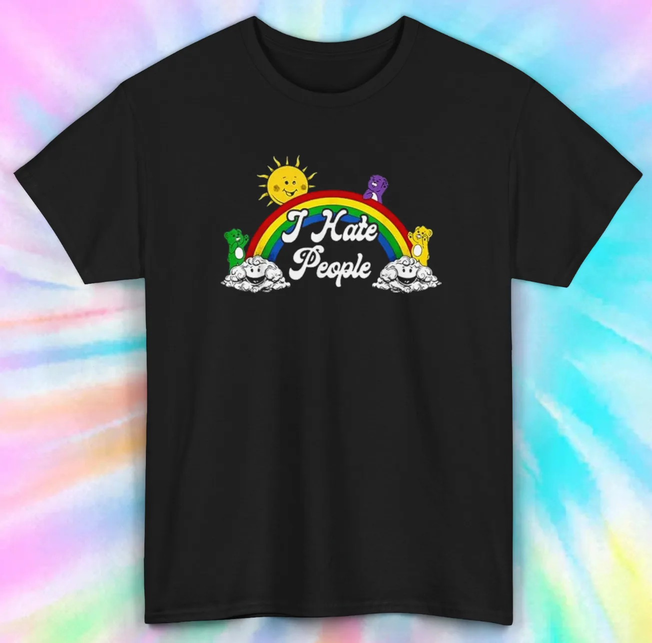 

I Hate People Rainbow Graphic Tee | Humorous Casual T-Shirt | S-5XL