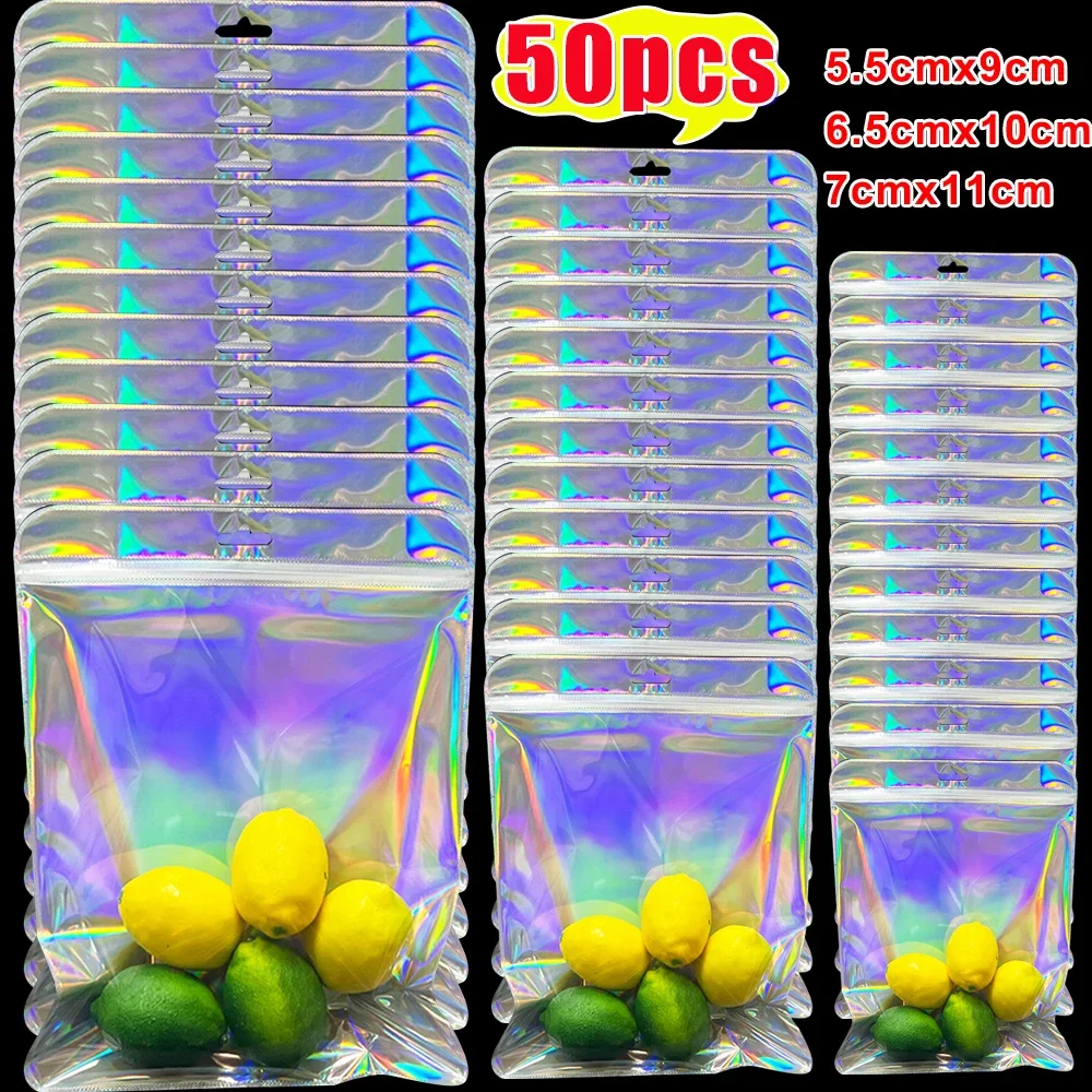 50pcs Transparent PVC Jewelry Bags Anti-Oxidation Self Sealed Storage Bag Rings Earrings Necklace Display Packaging Pouches