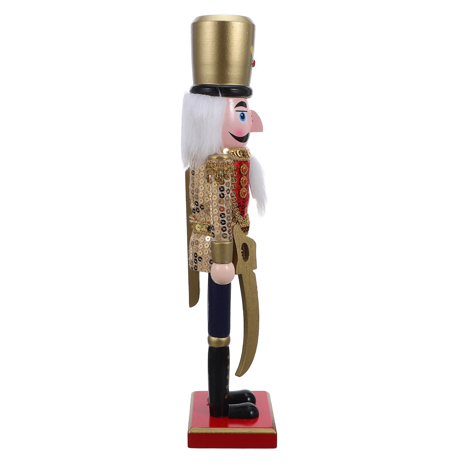 

38Cm Wooden Nutcracker Soldier Decoration Glitter Sequins Traditional Christmas Table Decor Xmas Tree Hanging Ornament Desktop