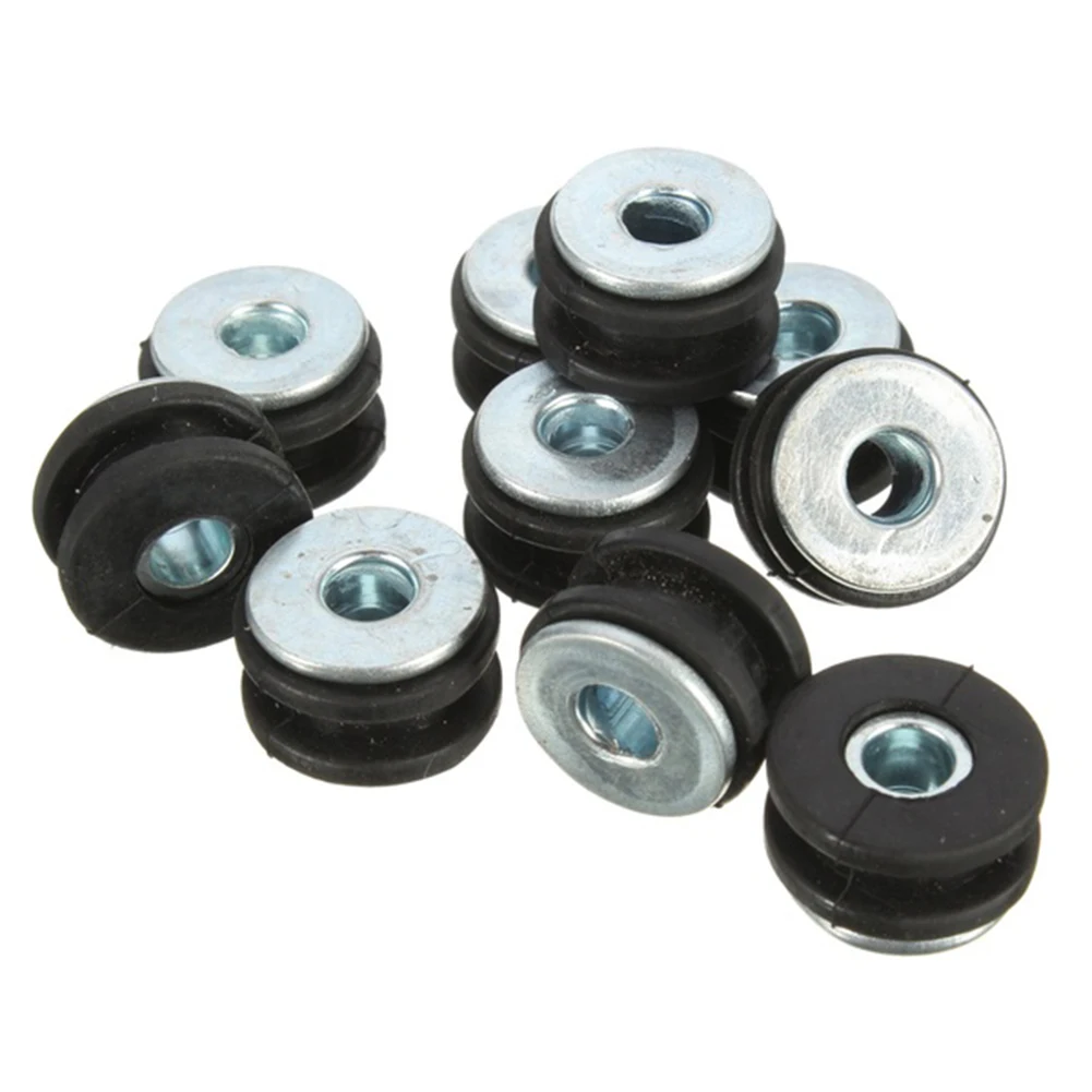 10pcs/set Motorcycle Rubber Grommets Bolt Assortment Kits Fairing Bolts Pressure Relief Cushion Buffer Washer Shock Bushing Kit