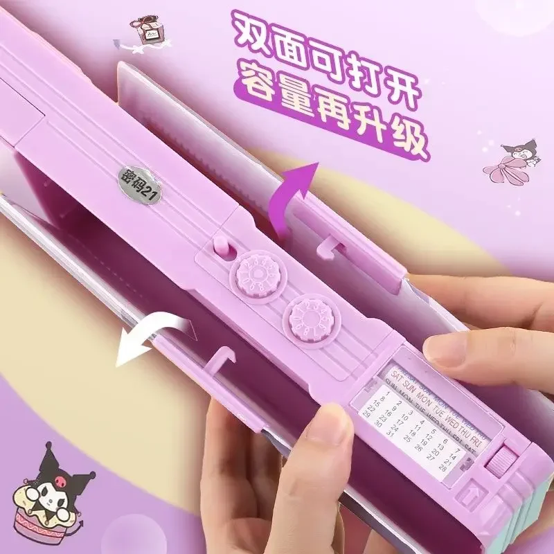 Cartoon Kuromi cute primary school password lock stationery box kawaii girls pencil case school supplies gift wholesale