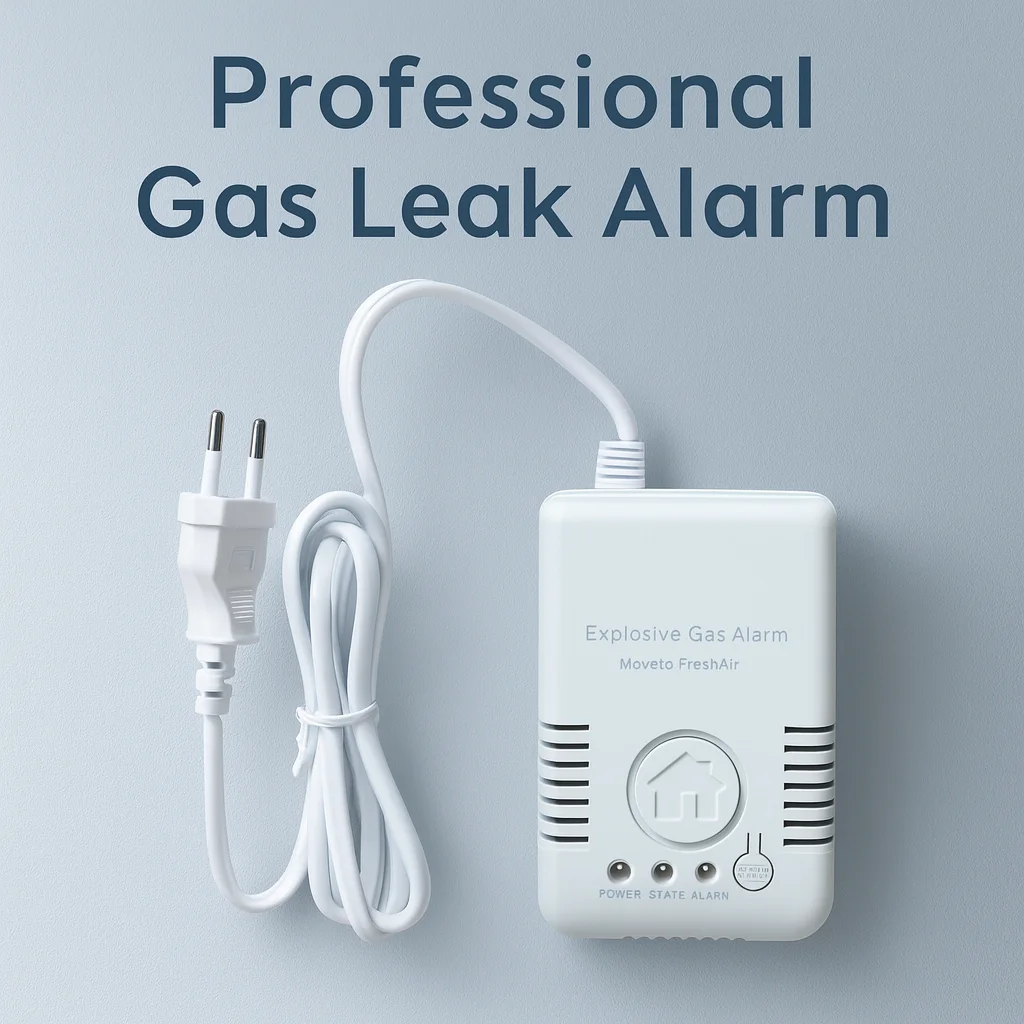 Gas Alarm with Semiconductor Sensor 85dB Fast Detection ≤30s EU US Plug 100-250V Continuous Home Gas Monitoring