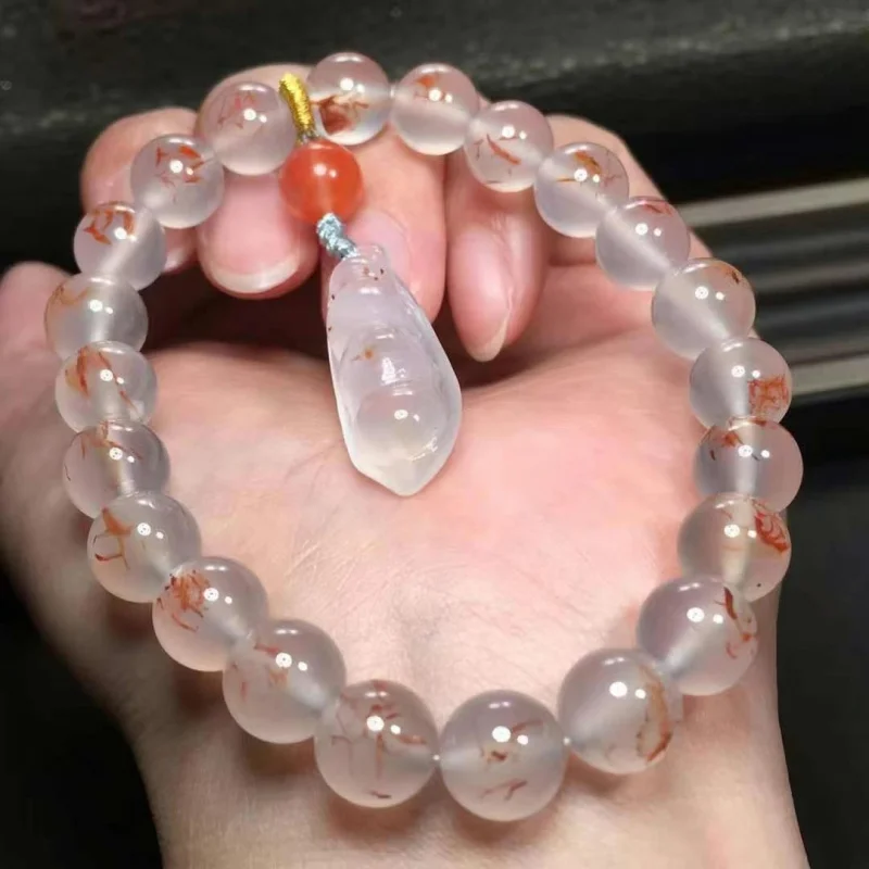 سوار زهرة عشب أحمر مع Fu Dou قلادة صغيرة ، طبيعية ، مادة سيتشوان ، مبيعات مباشرة ، المصنع #2