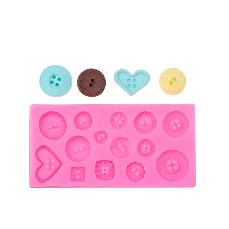 Buttons Shape Silicone Mold Cupcake Fondant Molds DIY Wedding Cake Decorating Tools Candy Clay Chocolate Gumpaste Moulds