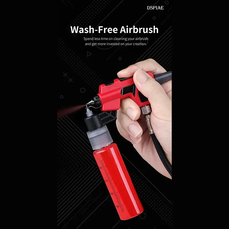 PT-AB Wash-Free Airbrush with Marker Rack for Scale Model Painting Quick Color Change Hobbyist DIY Craft Tools
