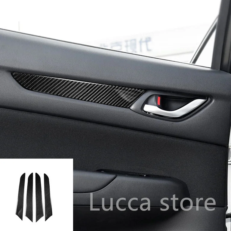 Carbon Fiber For Mazda CX-5 CX5 KF 2017-2022 Knob Gear Shift Box Cover Moulding Trim Decoration Frame Interior Car Accessories