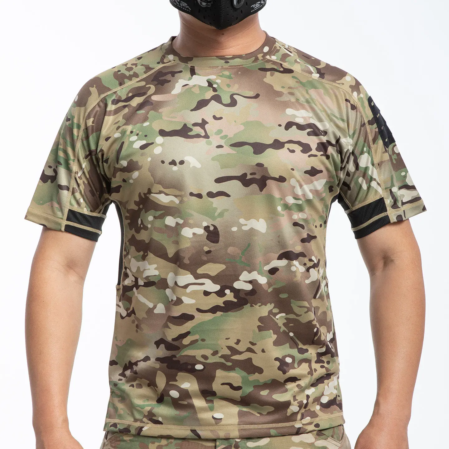 

Jiaoren quick drying short sleeved men's summer camouflage top lightweight quick drying T-shirt
