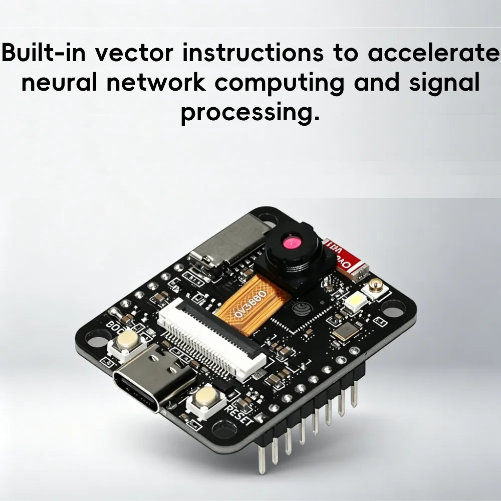 ESP32-S3 CAM Dev Kit, 8MB PSRAM 8MB Flash, Integrated USB-C Uploader & Battery Charger, OV3660, WiFi+Bluetooth AI Camera Module