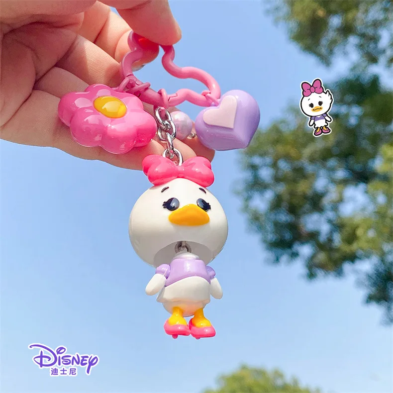 Genuine Disney Keychain Mickey Minnie Goofy Donald Duck Daisy Duck Pluto Anime Action Figure Toy Dangling Series Keyring Pendant view 3