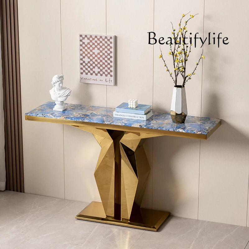 Nordic Antique Marble Corridor Strip Table Decoration Table