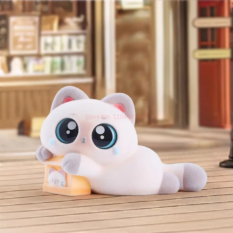 100% حقيقية يتدفقون دمية عاطفيا مستقرة ليتل سيام V2 سلسلة صندوق أعمى لطيف الكرتون سطح المكتب زخرفة مواء دمية اليدوية