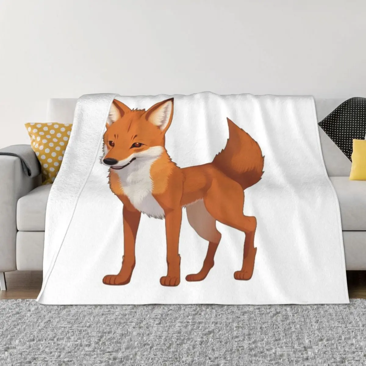 Dynamic Dhole Wildlife Throw Blanket anime blanket Plaid