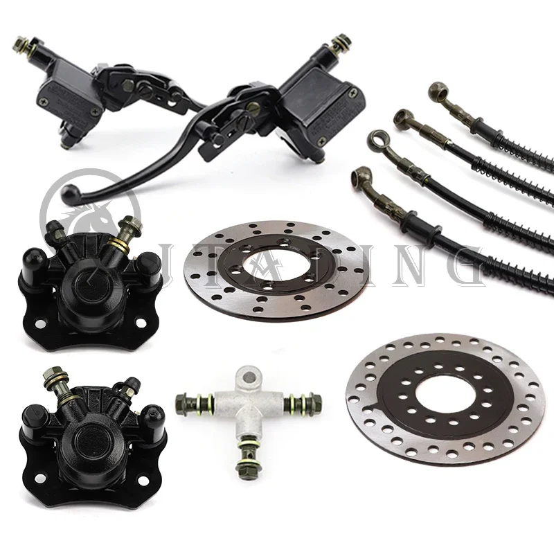 Hamulec przedni Cylinder główny hamulca hydraulicznego dźwignia hamulca przewód hamulcowy przewód zaciski hamulcowe do Quad części Buggy gokart DIY ATV