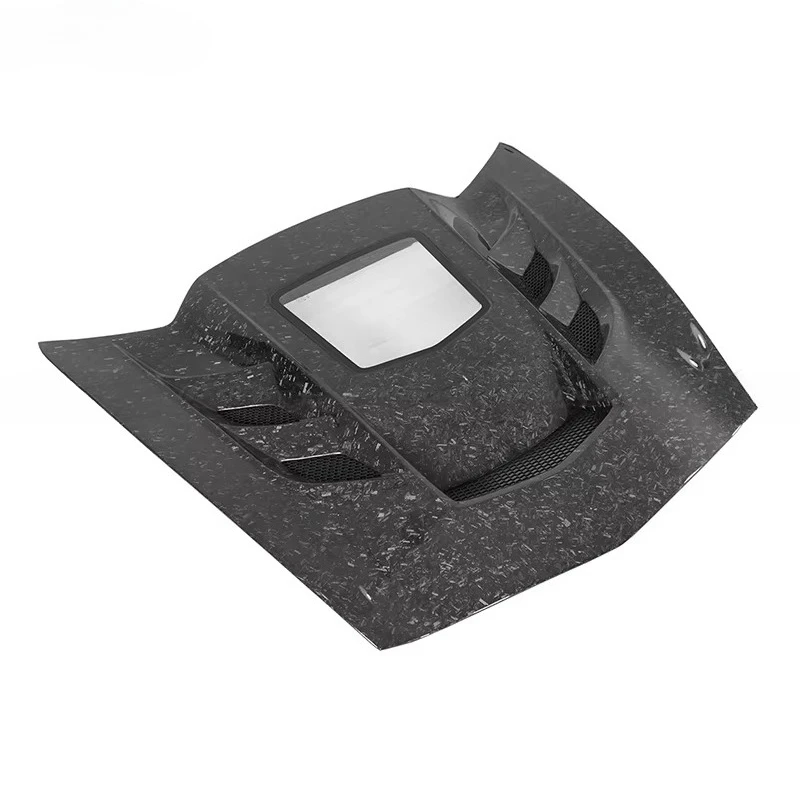 Upgrade Forged Carbon Fiber Car Hood Bonnet With Glass for Chevrolet Corvette C7 Z06