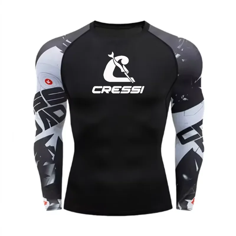 NONE Langarm-Rashguard für Herren, UPF 50, Sonnenschutz, Surf-Shirt, schnell trocknend, atmungsaktiv, zum Schwimmen, enges T-Shirt, Sommer 2023, Fitnessstudio-Kleidung 6